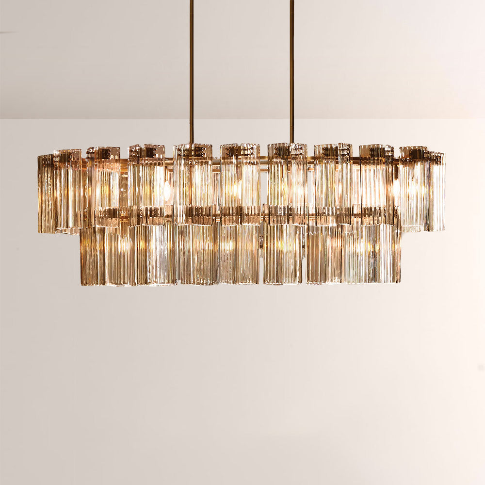 Art Glass Delsia Linear Chandelier-Fullstarlighting