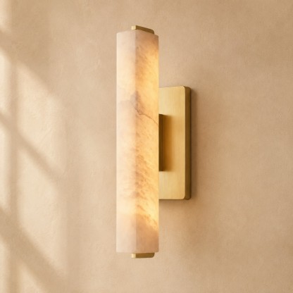 Audubon Alabaster Modern Single Sconce-Fullstarlighting