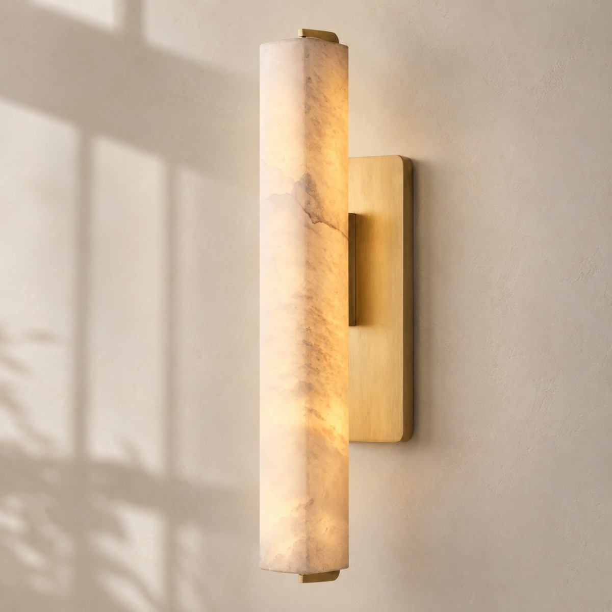 Audubon Alabaster Modern Single Sconce,Bathroom Marble Sconces