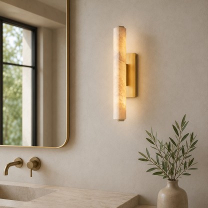 Audubon Alabaster Modern Single Sconce-Fullstarlighting
