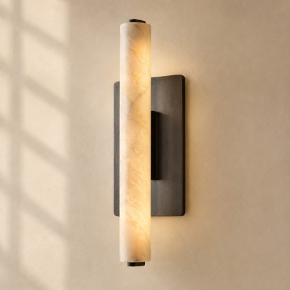 Audubon Alabaster Modern Single Sconce-Fullstarlighting