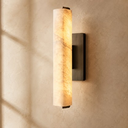 Audubon Alabaster Modern Single Sconce-Fullstarlighting