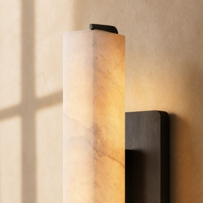 Audubon Alabaster Modern Single Sconce-Fullstarlighting
