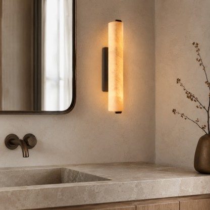 Audubon Alabaster Modern Single Sconce-Fullstarlighting
