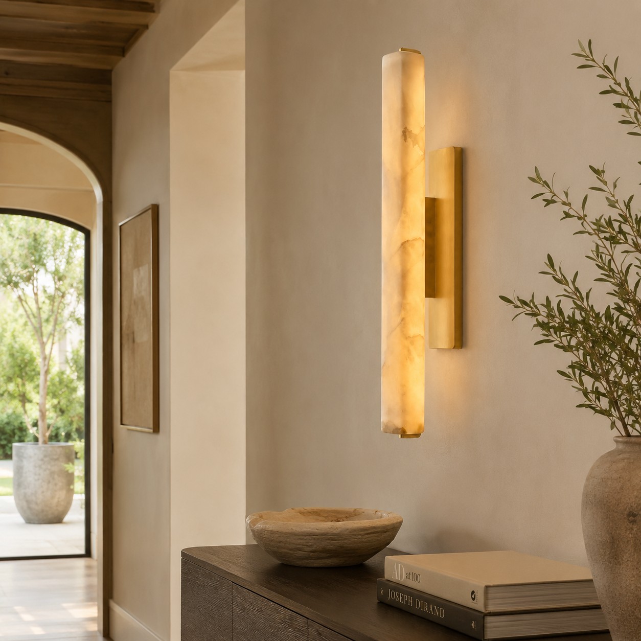 Audubon Alabaster Single Sconce