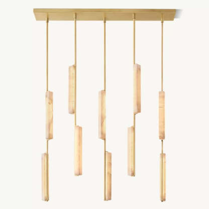 Niko 54-Inch Wine Glass Rectangular Brass Chandelier-Fullstarlighting