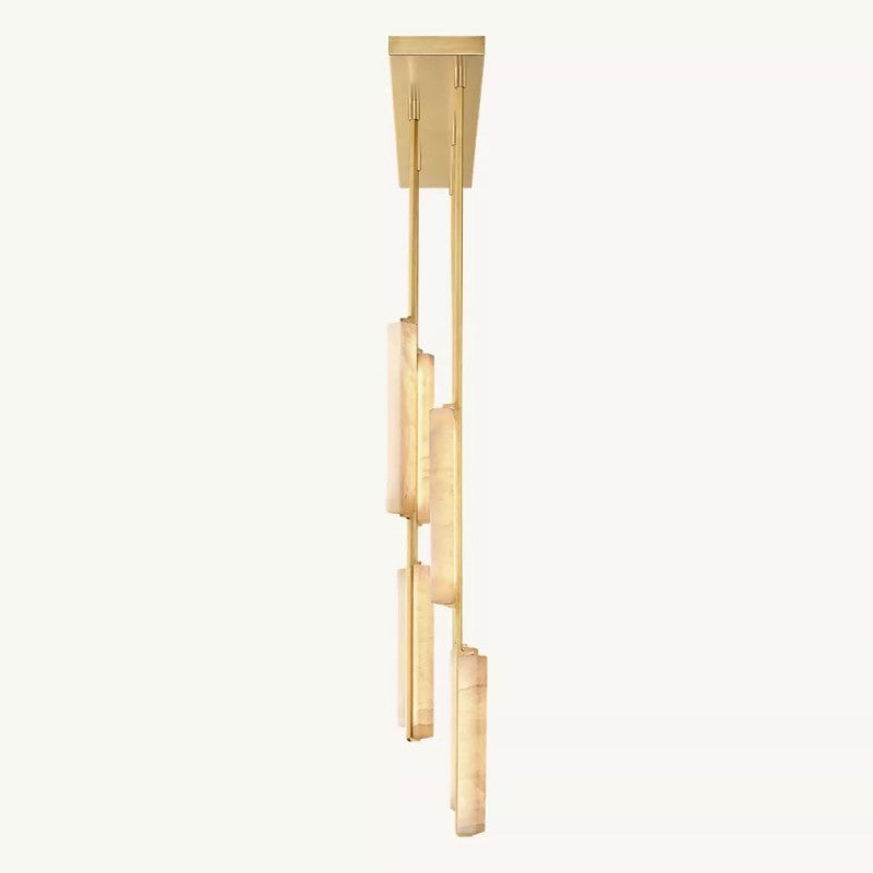 Niko 54-Inch Wine Glass Rectangular Brass Chandelier-Fullstarlighting