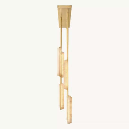 Niko 54-Inch Wine Glass Rectangular Brass Chandelier-Fullstarlighting
