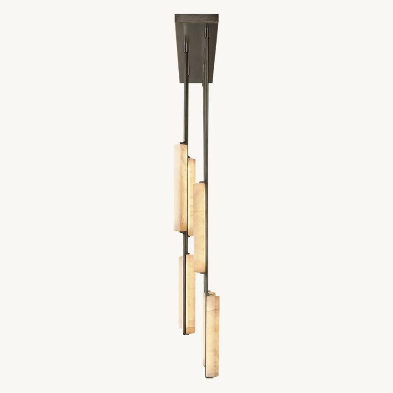 Niko 54-Inch Wine Glass Rectangular Brass Chandelier-Fullstarlighting