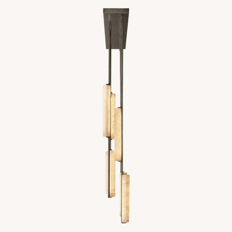 Niko 54-Inch Wine Glass Rectangular Brass Chandelier-Fullstarlighting