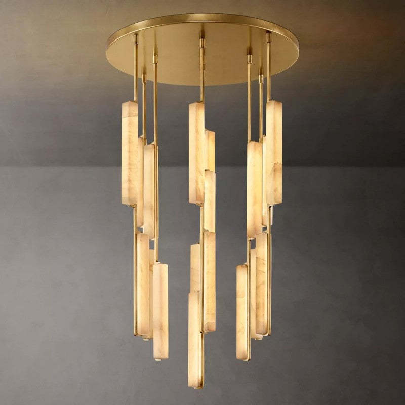 Audubon Alabaster Round Chandelier 40"-Fullstarlighting
