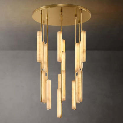 Audubon Alabaster Round Chandelier 40"-Fullstarlighting