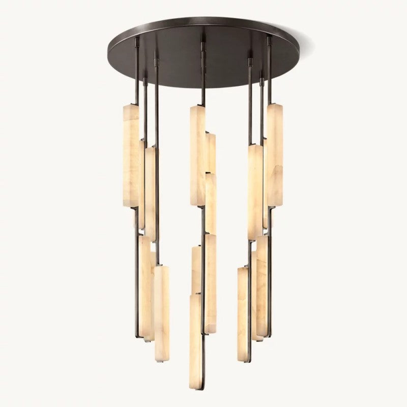 Audubon Alabaster Round Chandelier 40"-Fullstarlighting
