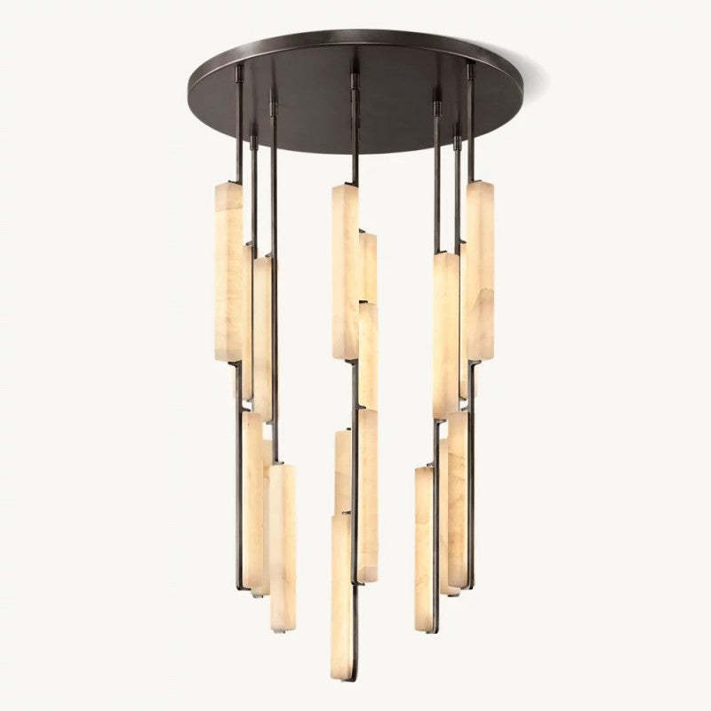 Audubon Alabaster Round Chandelier 40"-Fullstarlighting