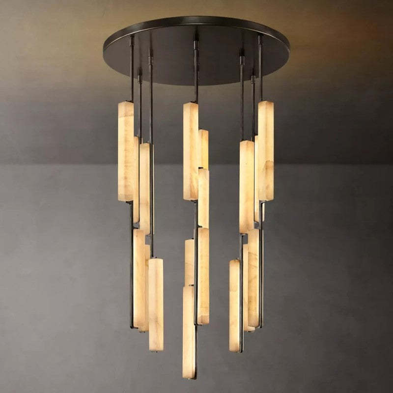 Audubon Alabaster Round Chandelier 40"-Fullstarlighting