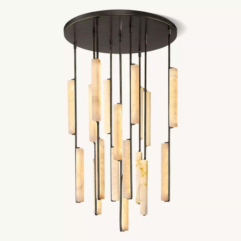 Audubon Alabaster Round Chandelier 40"-Fullstarlighting