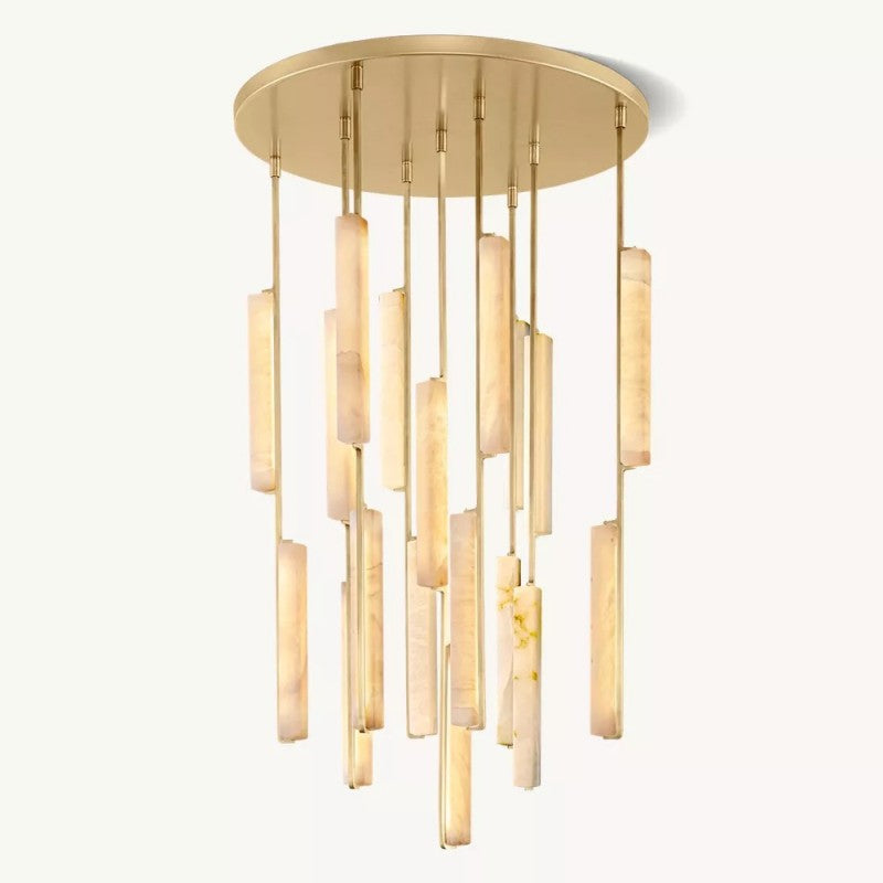 Audubon Alabaster Round Chandelier 40"-Fullstarlighting