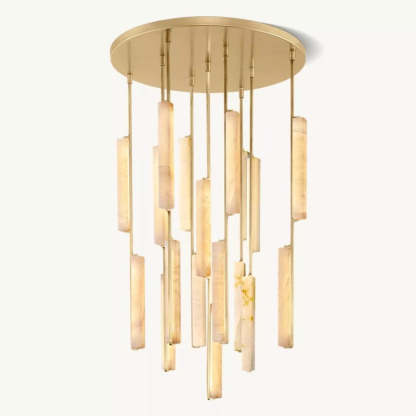 Audubon Alabaster Round Chandelier 40"-Fullstarlighting