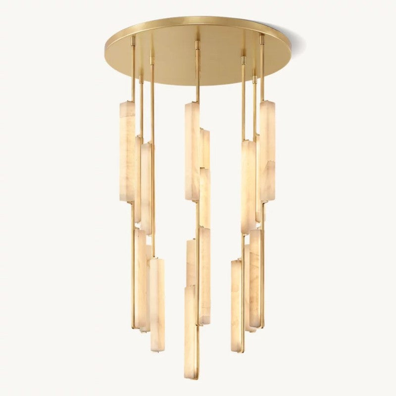 Audubon Alabaster Round Chandelier 40"-Fullstarlighting