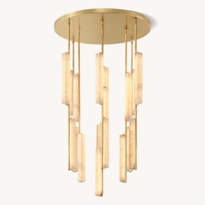 Audubon Alabaster Round Chandelier 40"-Fullstarlighting