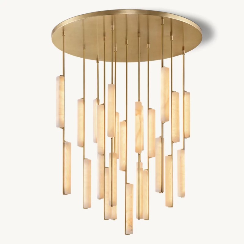 Audubon Alabaster Round Chandelier 56",RH Chandelier,Living Room
