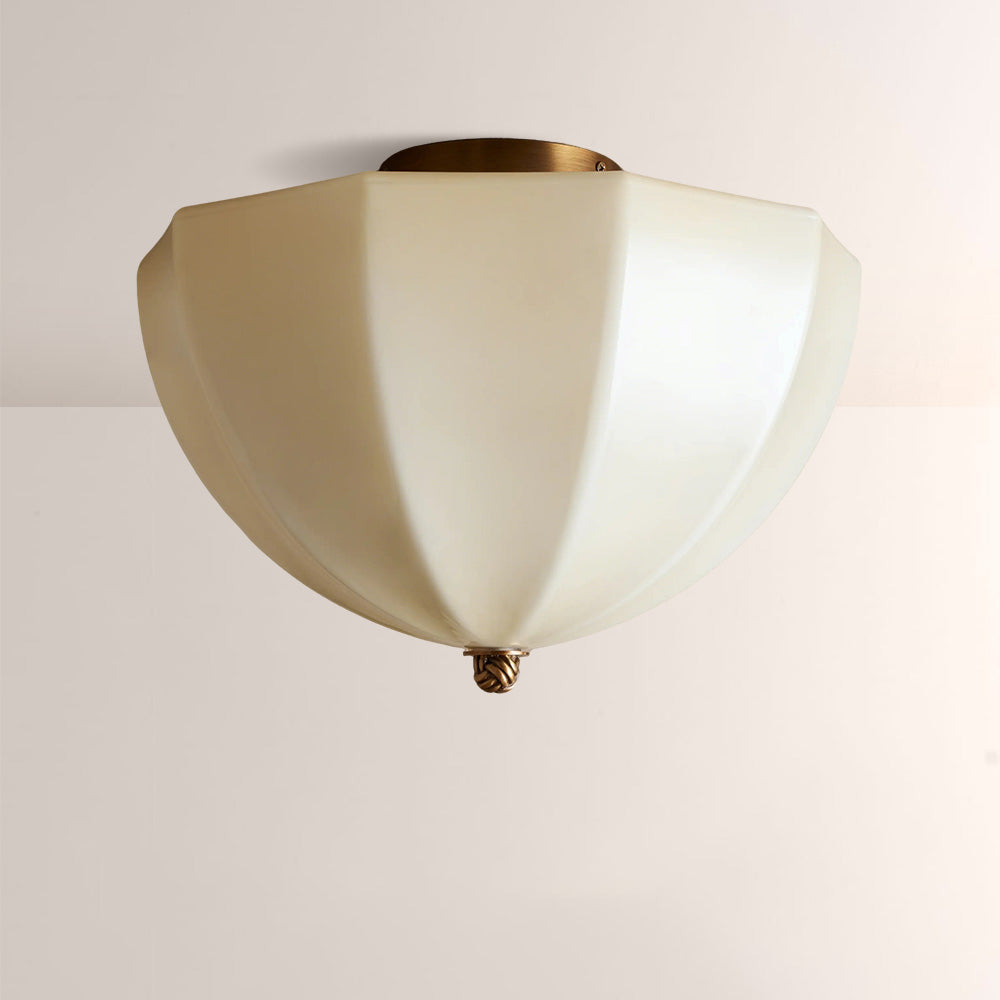 Aveline Ribbed Opal Glass Flush Mount-Fullstarlighting