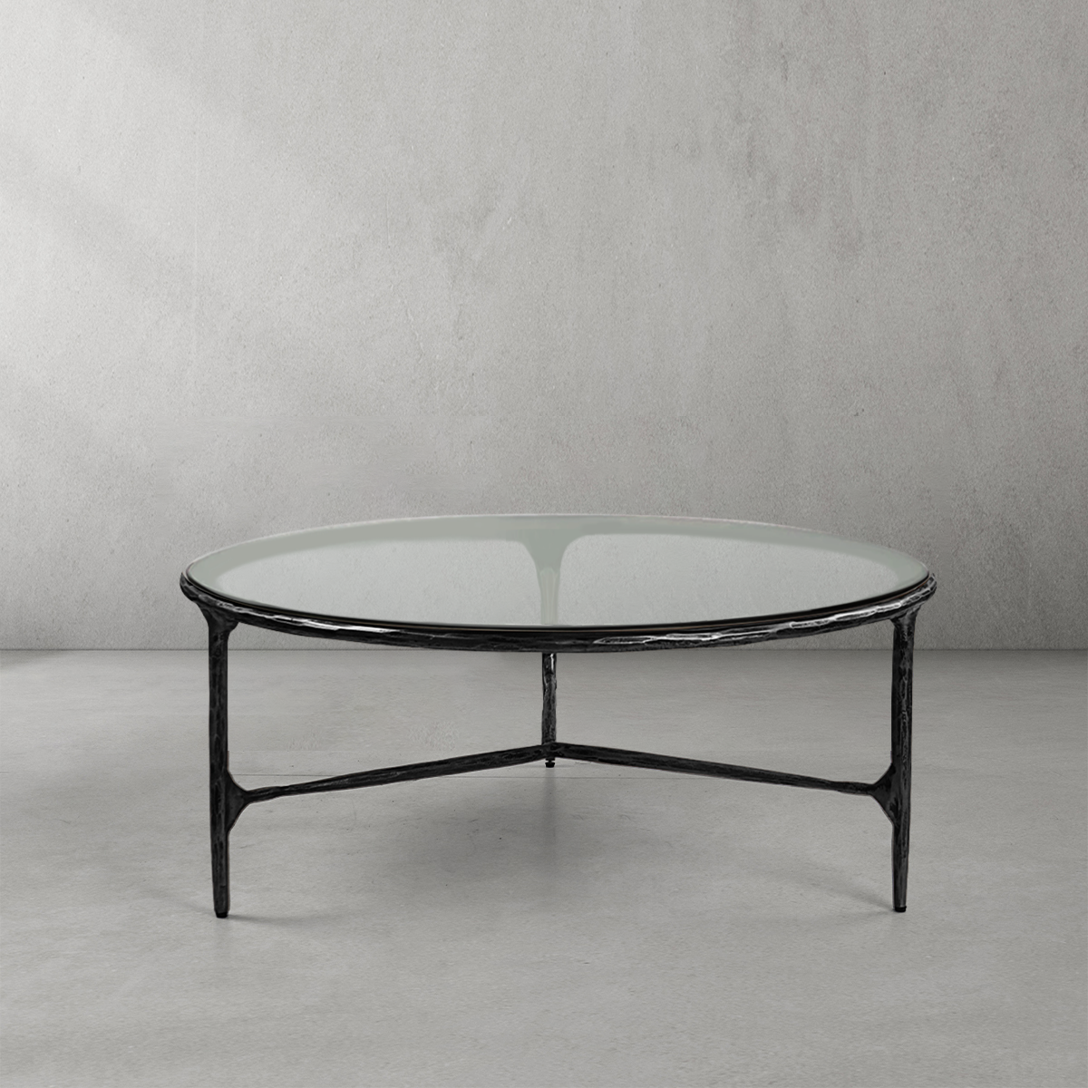 Thaddeus Glass Round Coffee Table 3 Legs 35"-Fullstarlighting