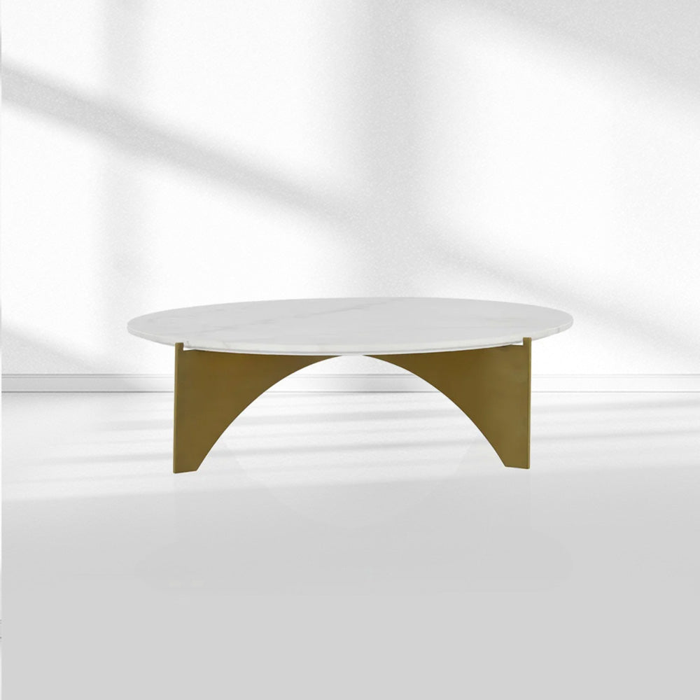 Baleno Marble and Brass Coffee Table-Fullstarlighting