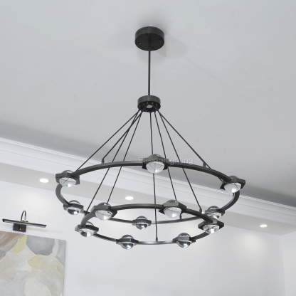 Genius Two-Tier Round Chandelier 60"-Fullstarlighting