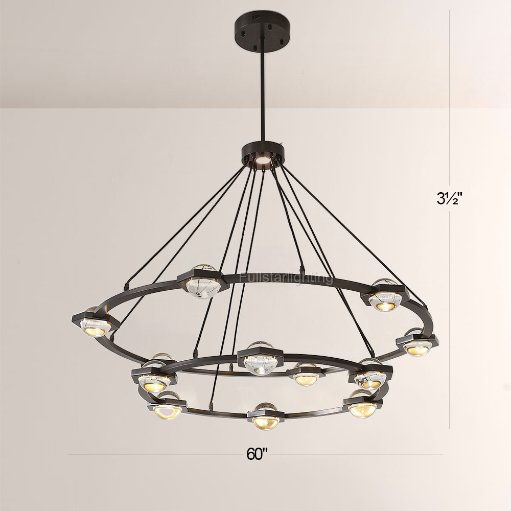 Genius Two-Tier Round Chandelier 60"-Fullstarlighting