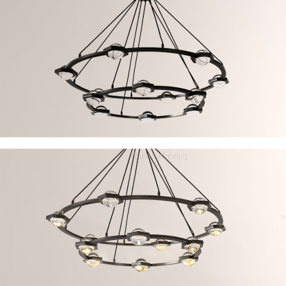 Genius Two-Tier Round Chandelier 60"-Fullstarlighting