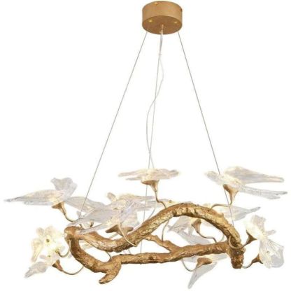 Bird Glass Branch Round Chandelier For Dining Room-Fullstarlighting