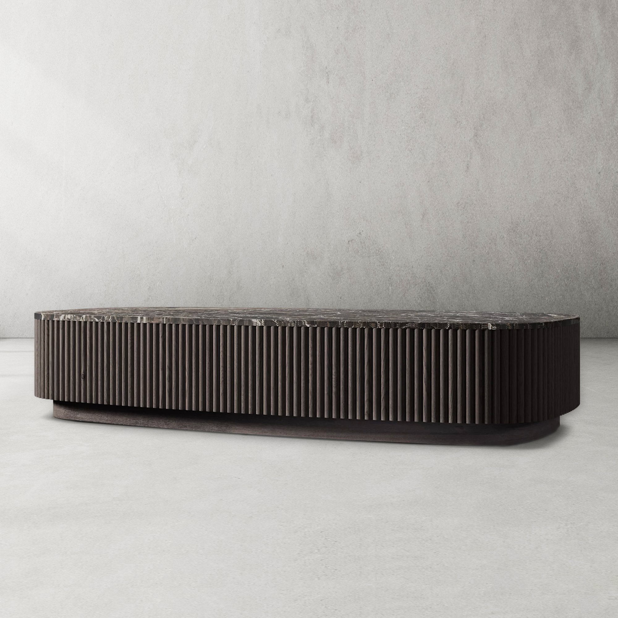 Mulholland Oak Wood & Stone Coffee Table-Fullstarlighting