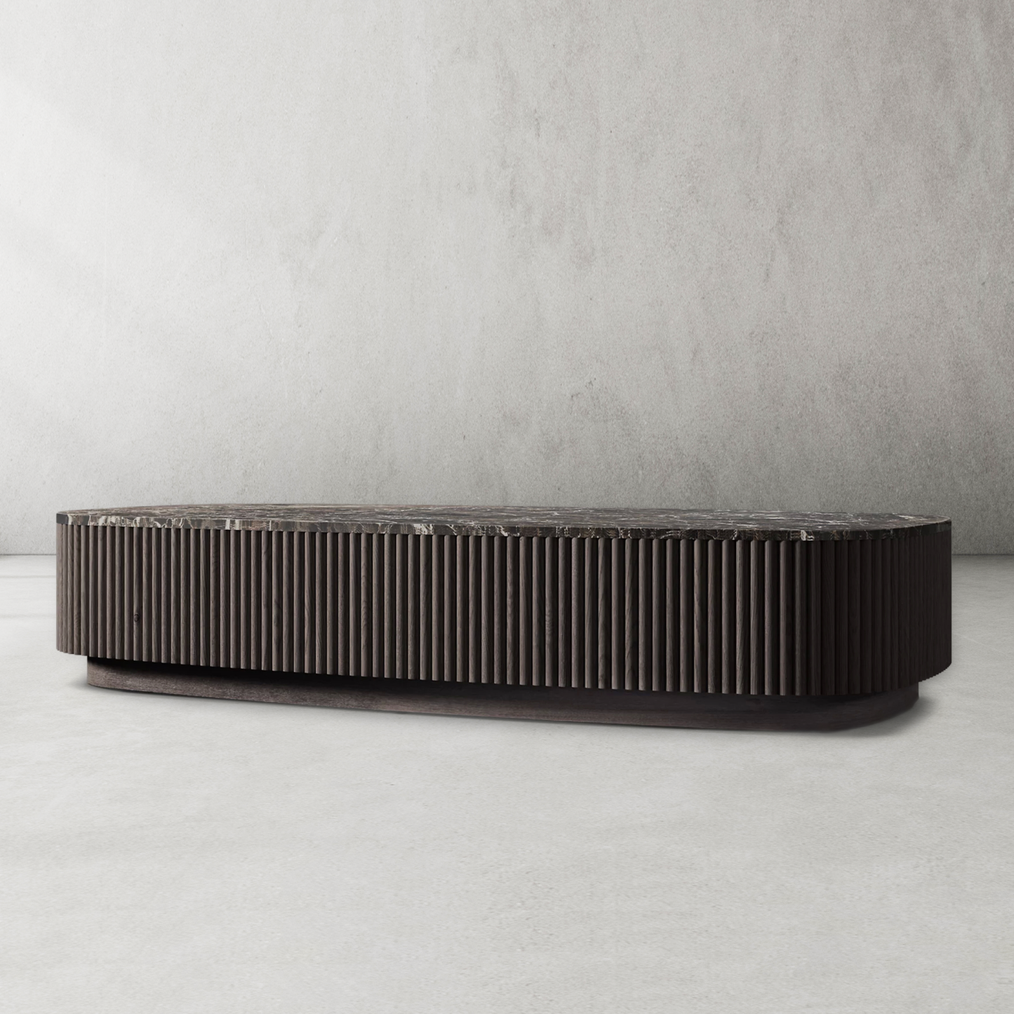 Mulholland Oak Wood & Stone Coffee Table-Fullstarlighting