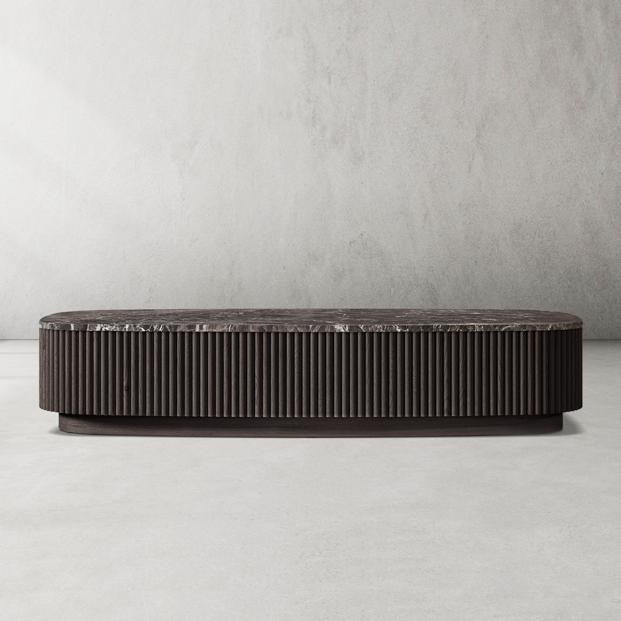 Mulholland Oak Wood & Stone Coffee Table-Fullstarlighting