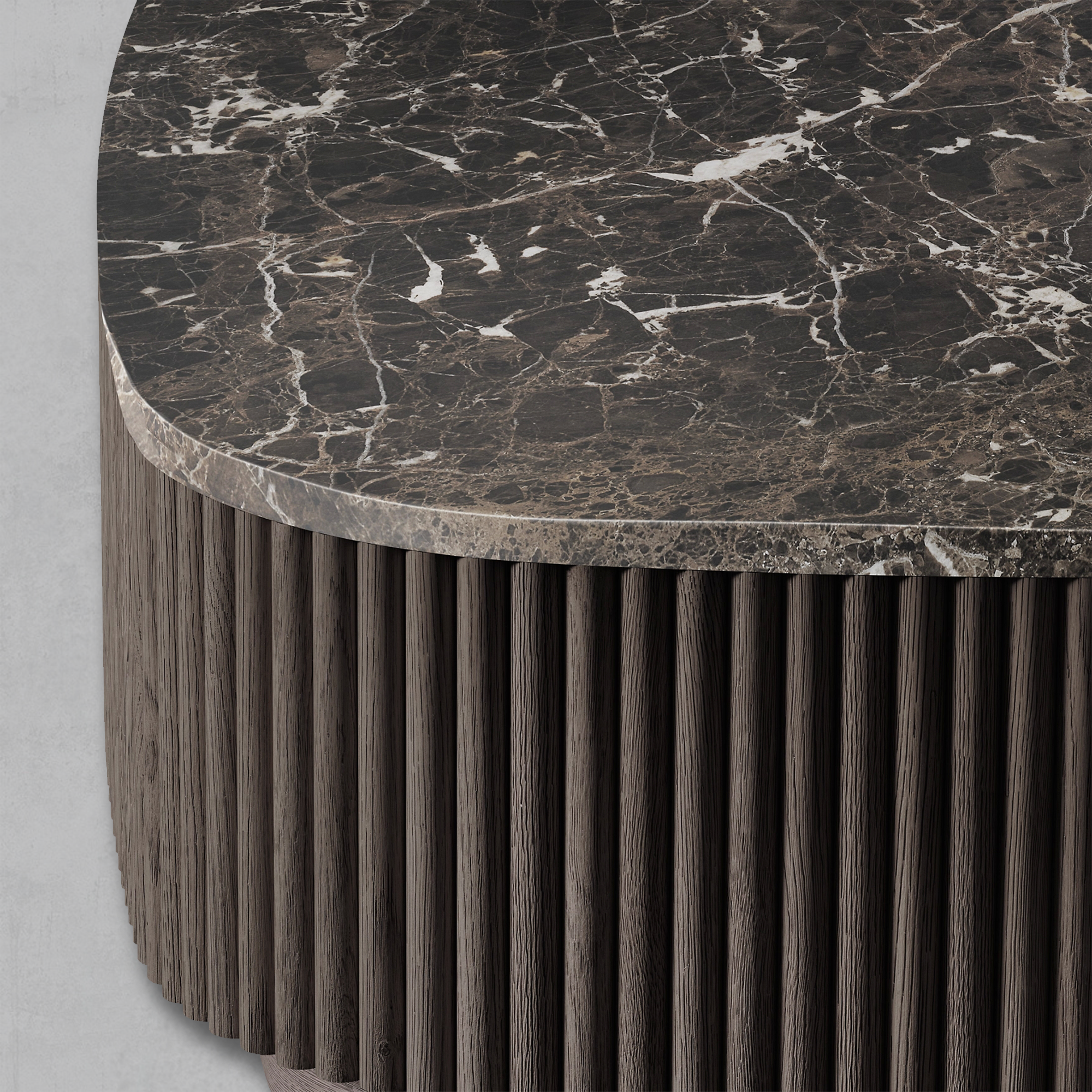 Mulholland Oak Wood & Stone Coffee Table-Fullstarlighting