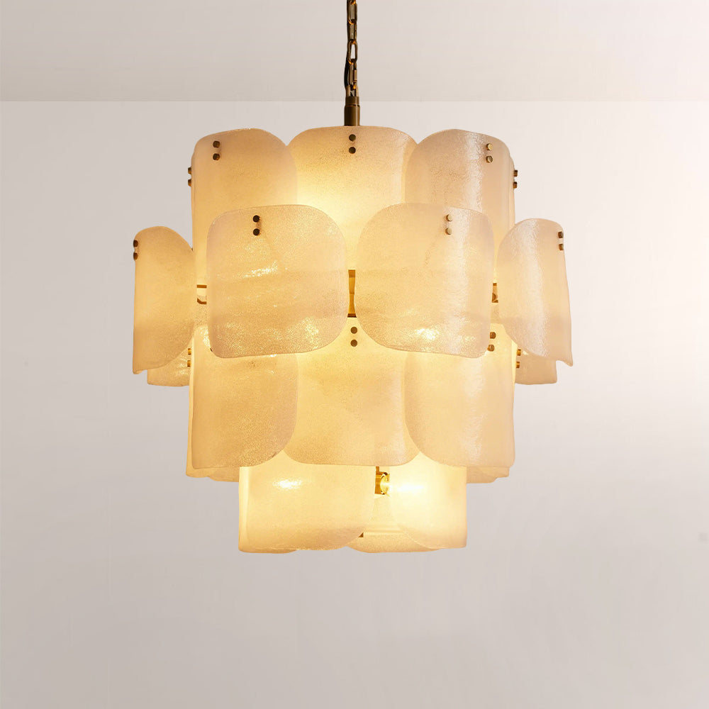 Blaira Tiered Blown Glass Chandelier-Fullstarlighting