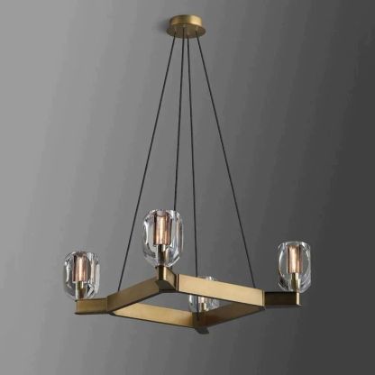Blons Contemporary 4-Lights Dining Square Pendant-Fullstarlighting