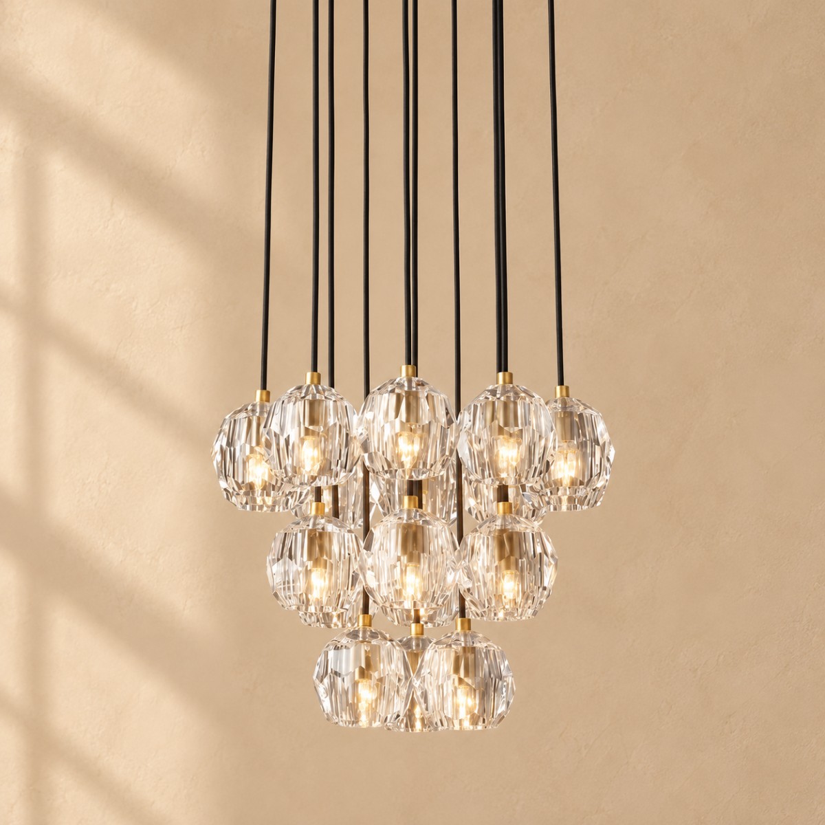 Bonmelor Glass Round Cluster Chandelier 19"