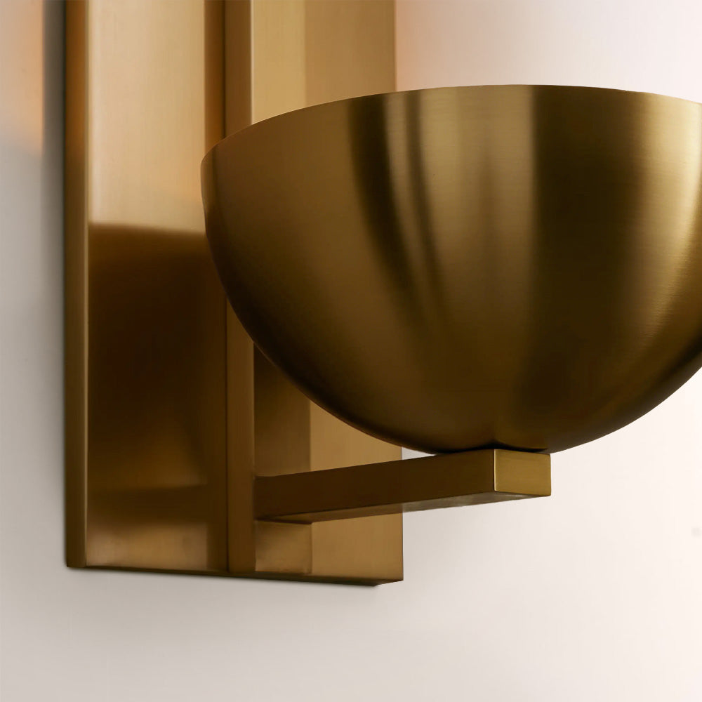 Briar Alabaster Bowl Wall Sconce with Brass Backplate-Fullstarlighting