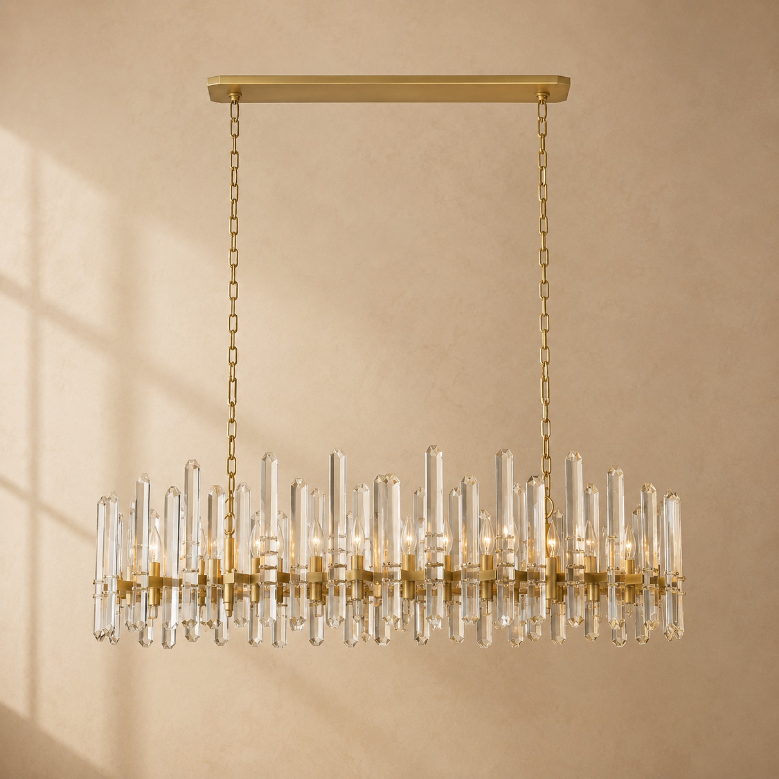 Brous Prism Linear Chandelier 54"
