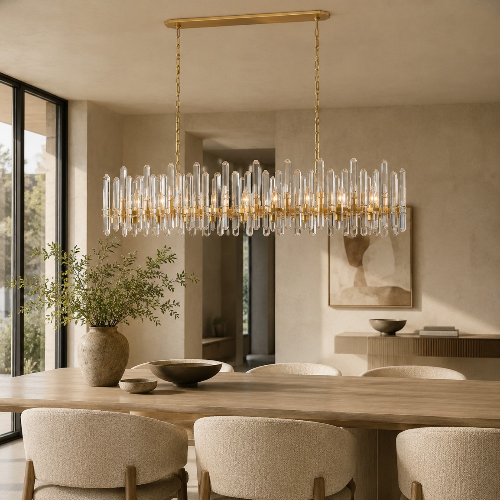 Brous Prism Linear Chandelier 54"