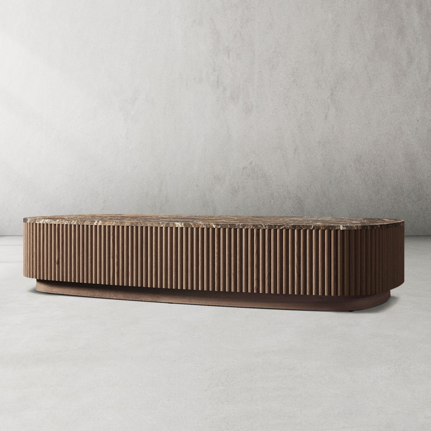 Mulholland Oak Wood & Stone Coffee Table-Fullstarlighting