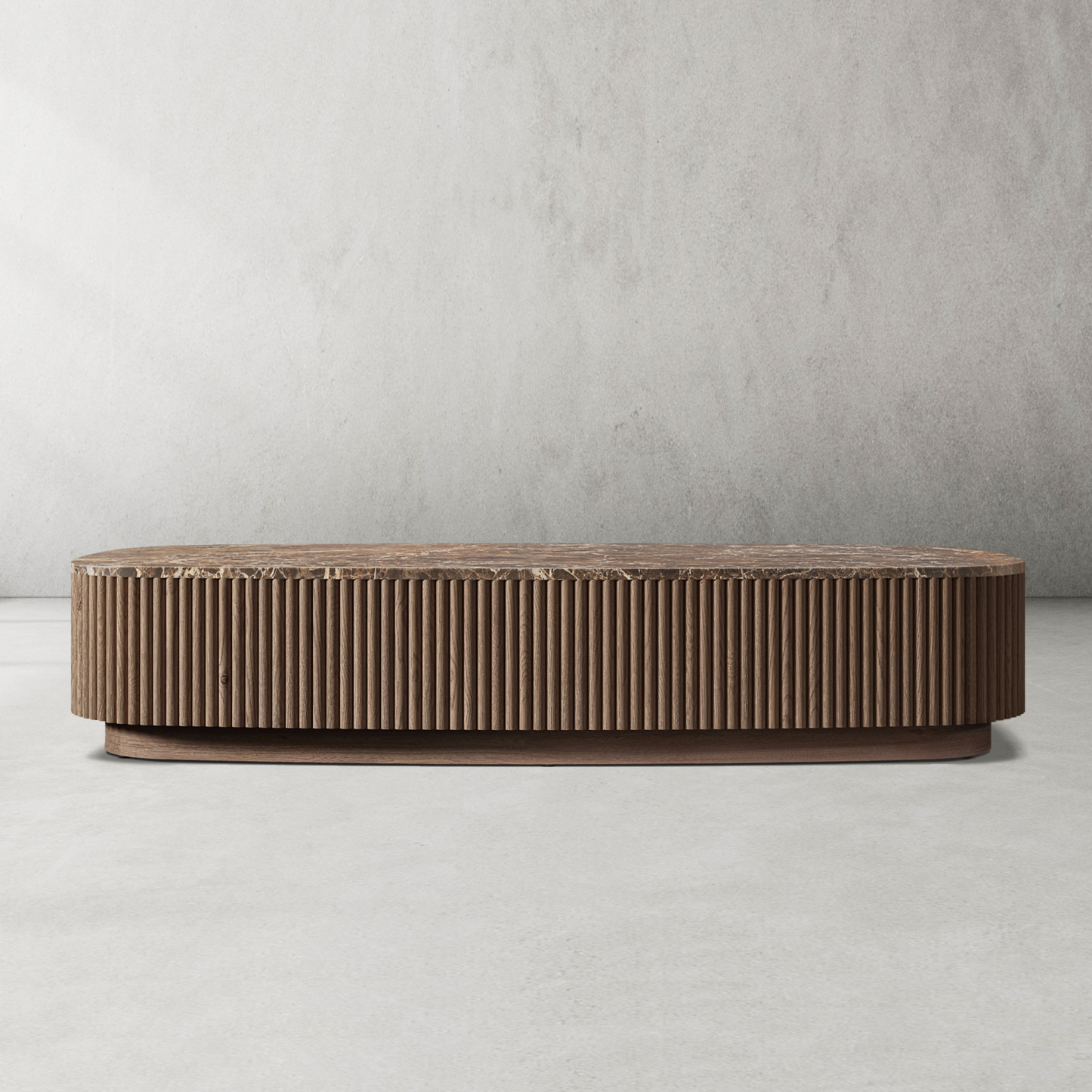 Mulholland Oak Wood & Stone Coffee Table-Fullstarlighting