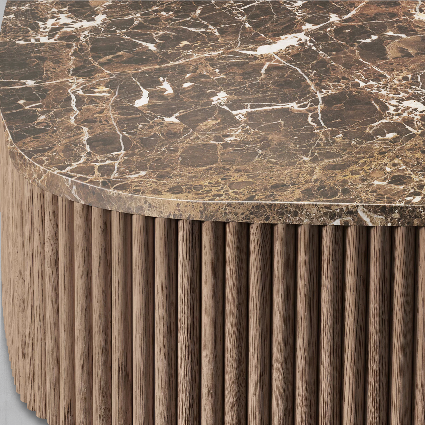 Mulholland Oak Wood & Stone Coffee Table-Fullstarlighting