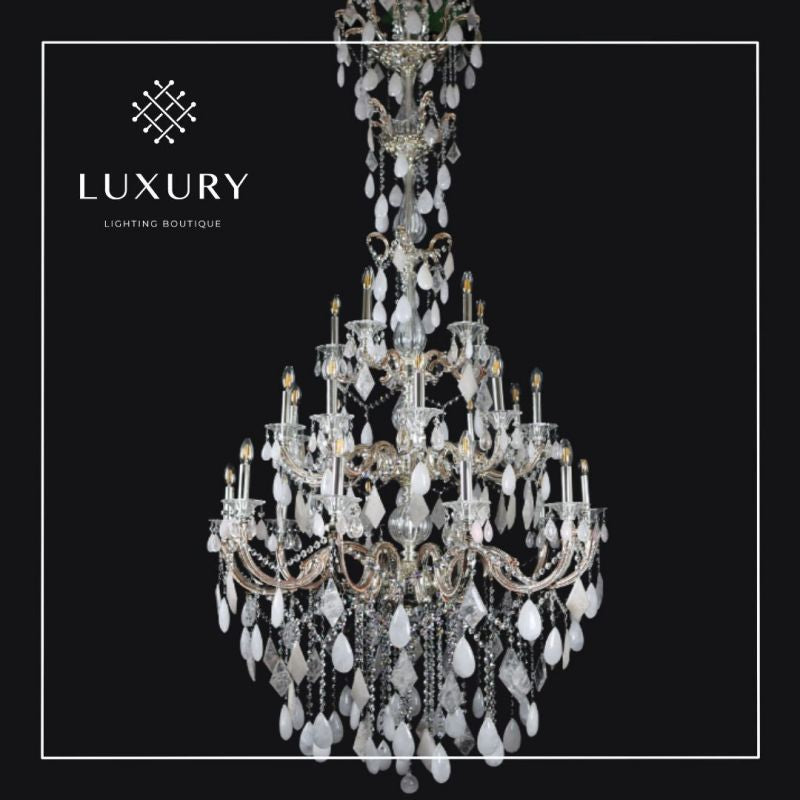 Classical 30 Light Pure Rock Crystal Chandelier-Fullstarlighting