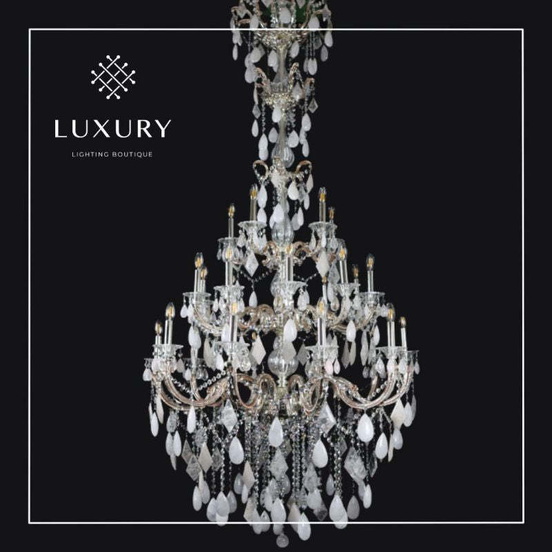 Classical 30 Light Pure Rock Crystal Chandelier-Fullstarlighting