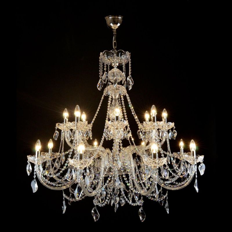 Classical Aristocratico 16 Light Crystal Glass Chandelier-Fullstarlighting