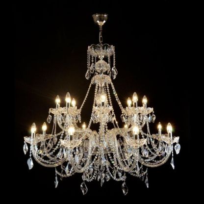 Classical Aristocratico 16 Light Crystal Glass Chandelier-Fullstarlighting
