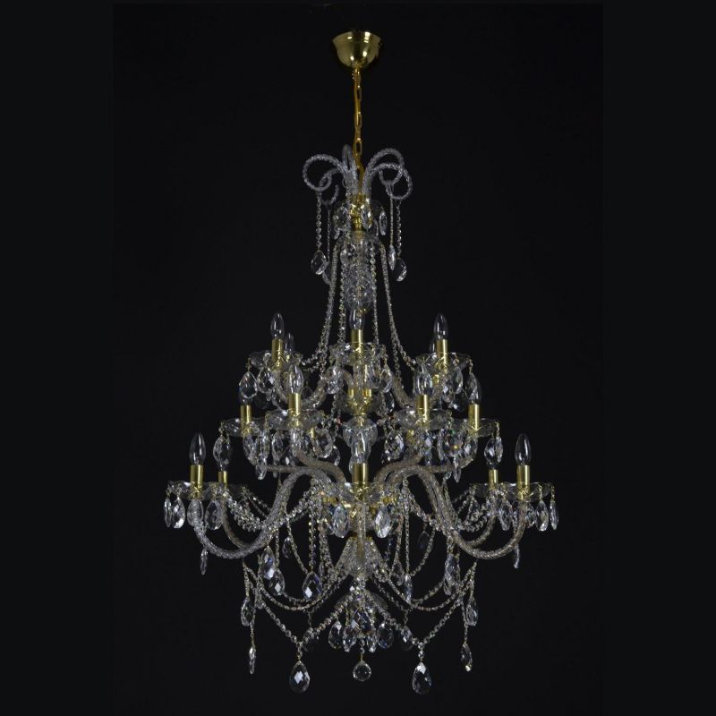 Classical Grandiose Black 18 Light Crystal Chandelier-Fullstarlighting